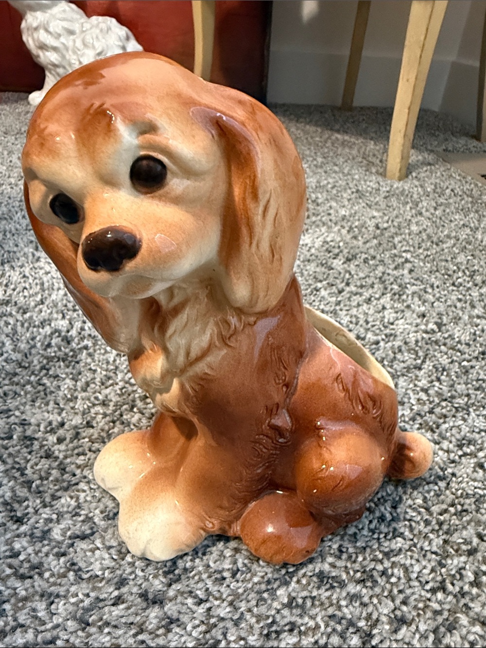 VINTAGE ROYAL COPLEY COCKER SPANIEL PUPPY DOG PLANTER 7-1/2" HIGH
